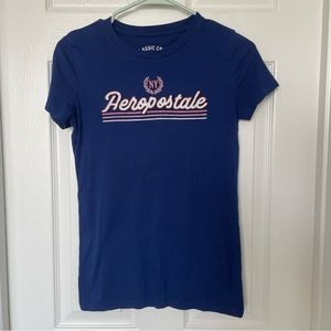 Y2K Dark Blue Aeropostale Classic Crew Cotton Tshirt Women’s Size Medium